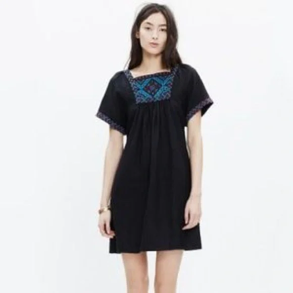 Madewell | Dresses | Euc Madewell Black Embroidered Wander Dress | Poshmark